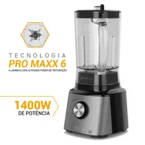 Liquidificador Philco 1400W 3 Litros PLQ2100PI Turbo Preto
